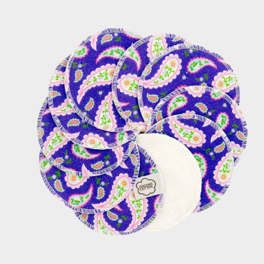  Imse Vimse - økologiske rensepads - 10 stk - purple paisley
