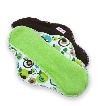 Petit Lulu stofbind - ultra med velour - apples (green)
