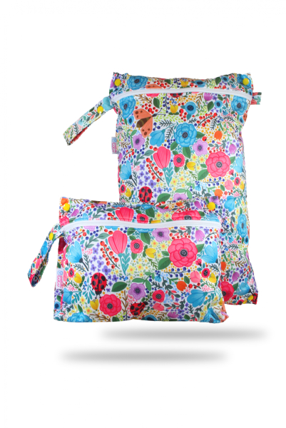 Petit Lulu wetbag med lynlås og strop - blooming garden
