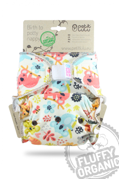 Petit Lulu - maxi night fluffy organic - velcro - frisky koalas
