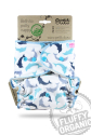 Petit Lulu - formsyet fluffy ONESIZE - trykknapper - little dolphins