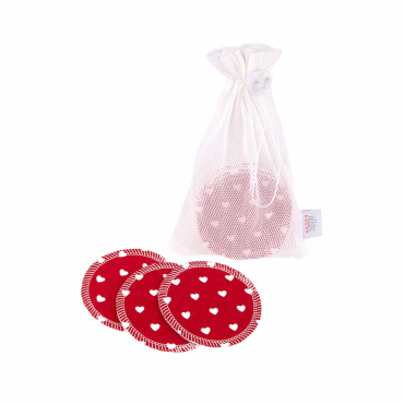 Ella's House - økologiske rensepads med hamp - 10 stk - Red heart