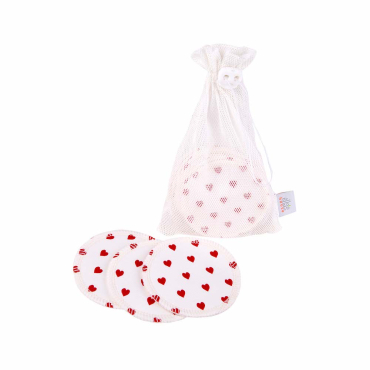Ella's House - økologiske rensepads med hamp - 10 stk - white heart