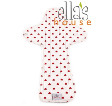 Ella's House fødsel / nat - økologisk bomuldsjersey - moon heart white - 1 stk