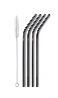 AYAIDA- sugerør i rustfri stål - drinking straw - black