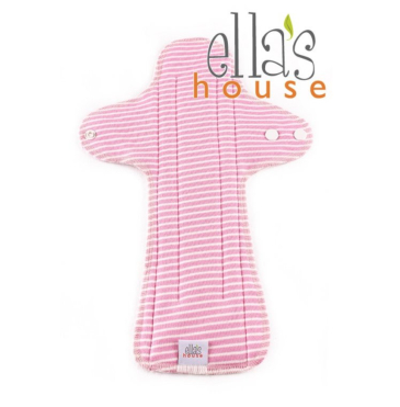 Ella's House fødsel / nat - økologisk bomuldsjersey - moon stripe pink - 1 stk
