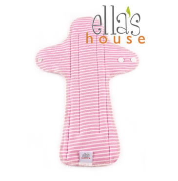 Ella's House fødsel / nat - økologisk bomuldsjersey - moon stripe pink - 1 stk
