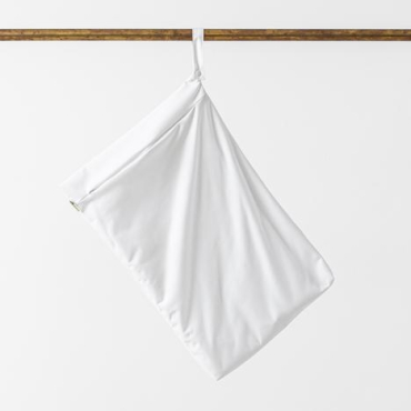 Little Lamb - wetbag med lynlås og strop - white Little Lamb - wetbag med lynlås og strop - white