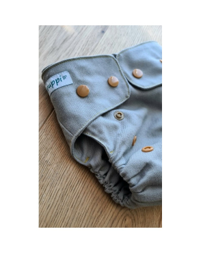 Puppi merino uld cover - onesize - trykknapper - grey sand
