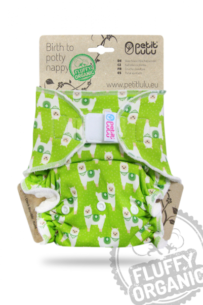 Petit Lulu - maxi night fluffy organic - velcro - alpacas
