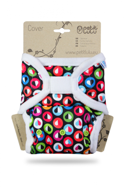 Petit Lulu onesize prefold cover - velcro - colorful hearts
