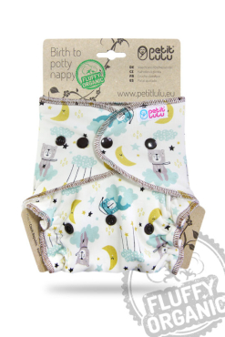 Petit Lulu - MAXI fluffy organic - trykknapper - good night
