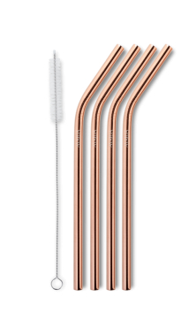 AYAIDA- sugerør i rustfri stål med knæk - drinking straw smootie - rose gold
