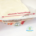 Blümchen lommeble med bambus - velcro 