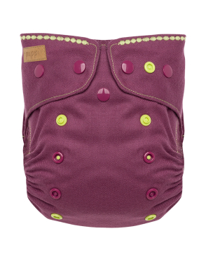 Puppi merino uld cover - onesize SIO - trykknapper - forest flower