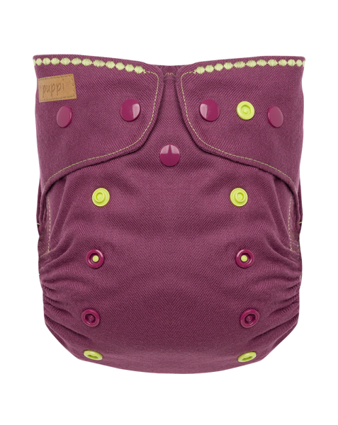 Puppi merino uld cover - onesize SIO - trykknapper - forest flower