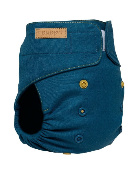 Puppi merino uld cover - onesize - velcro - royal blue

