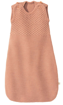 Disana sovedragt i økologisk uld med honeycomb strik - rosé