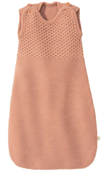 Disana sovedragt i økologisk uld med honeycomb strik - rosé