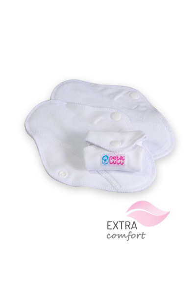Petit Lulu - trussebind med velour SLIM - white
