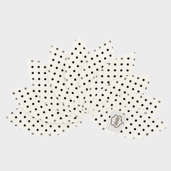 Imse Vimse økologisk stofbind labia pads - black dots - 10 stk
