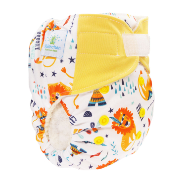 Blümchen onesize AIO lommeble med bambus - velcro - sleepy lion
