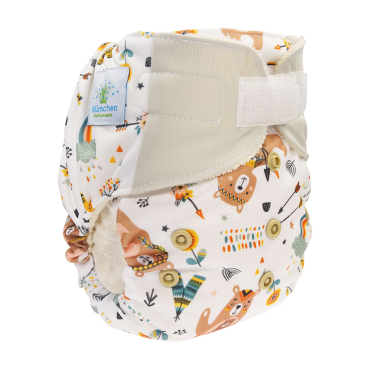 Blümchen onesize AIO lommeble med øko bomuld - velcro - mama bear
