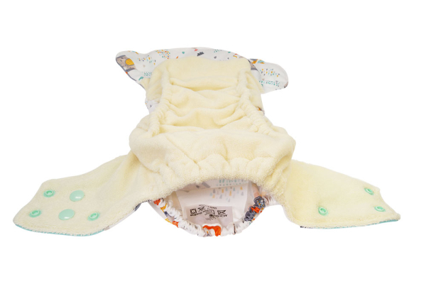 Blümchen onesize AIO lommeble med bambus - velcro - sleepy lion
