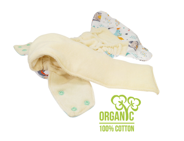 Blümchen onesize AIO lommeble med bambus - velcro - sleepy lion
