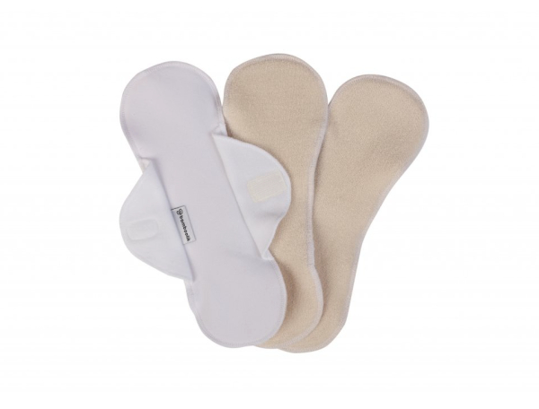 Bamboolik økologisk stofbind - mini med velcro - hvide 3 pk