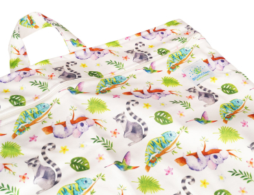 Blümchen - lang wetbag med lynlås og strop - chameleon
