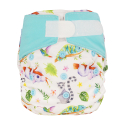 Blümchen onesize AIO lommeble med bambus - velcro - chameleon
