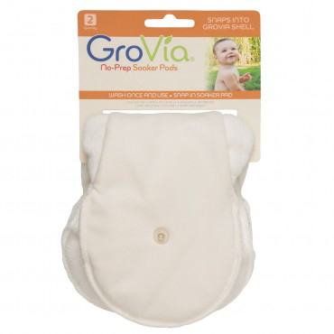 GroVia hybrid soaker indlæg - No-prep med microfiber/microfleece, 2pk
