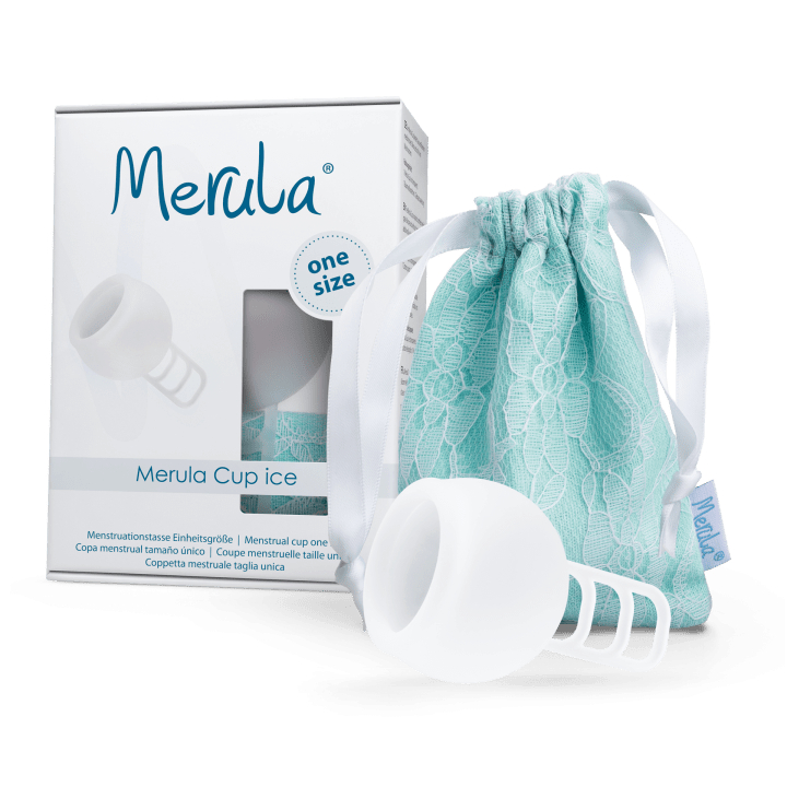 Se Merula menstruationskop i 100% medicinsk silikone - ice - vælg størrelse - størrelse X-Large hos Ko og Ko