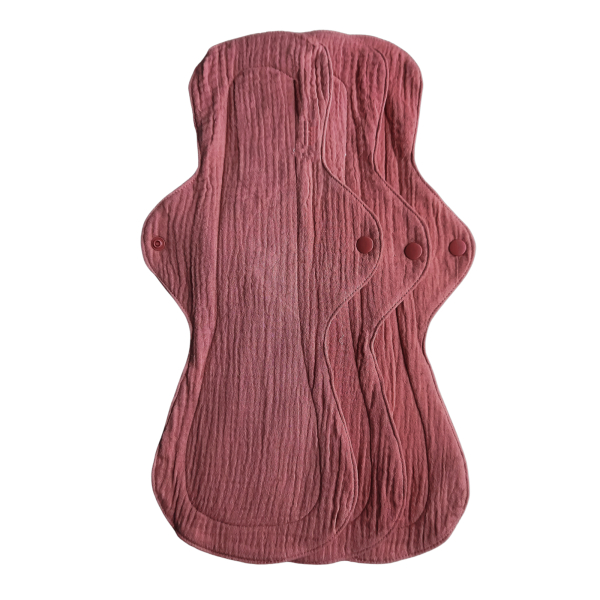 Økologisk bomulds efterfødselsbind - dusty rose - 3 pk