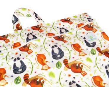 Blümchen - lang wetbag med lynlås og strop - panda