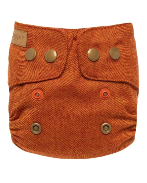 Puppi merino uld cover - newborn - rusty fox - trykknapper