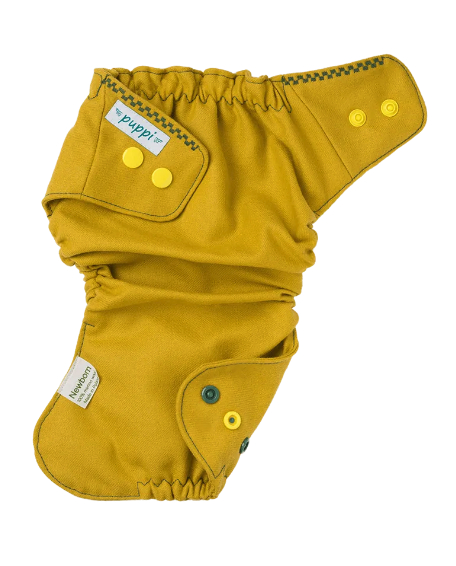 Puppi merino uld cover - newborn - olive grove - trykknapper