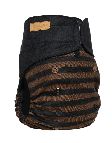 Puppi merino uld cover - onesize PLUS SIO - bee wild - velcro