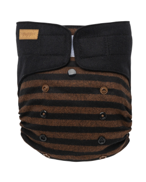 Puppi merino uld cover - onesize PLUS SIO - bee wild - velcro