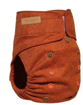 Puppi merino uld cover - onesize PLUS SIO - rusty fox - velcro