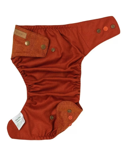 Puppi merino uld cover - onesize PLUS SIO - rusty fox - velcro