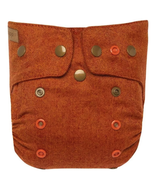 Puppi merino uld cover - onesize SIO PLUS - trykknapper - rusty fox