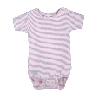 Iobio kortærmet body - Rosa/Grå striber
