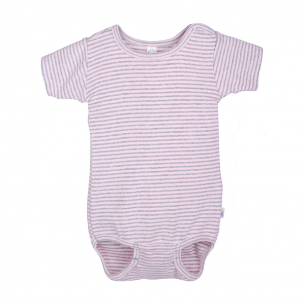 Iobio kortærmet body - Rosa/Grå striber
