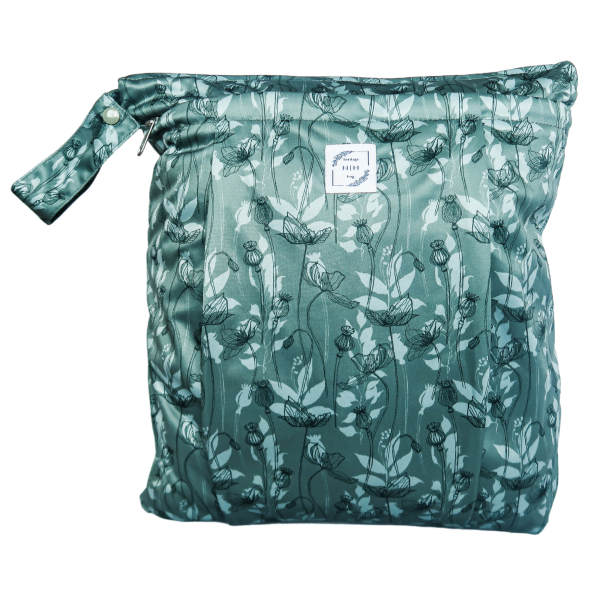 Heritage hug wetbag teal poppies