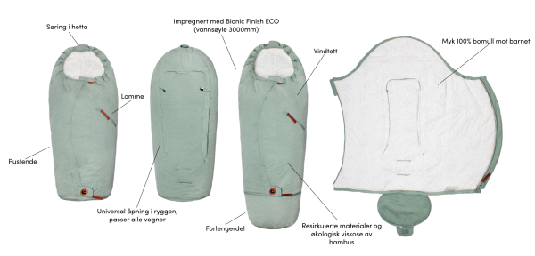 Easygrow kørepose - lyng - grey