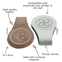 Cloby magnetiske svøbeklemmer - brun læder