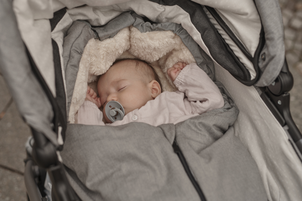 Billede af Naturkind kørepose i uld/bomuld - økologisk - colour Siebenschläfer (grå meleret)