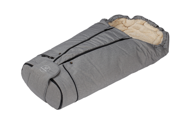 Naturkind kørepose i uld/bomuld Siebenschläfer (grå meleret)
